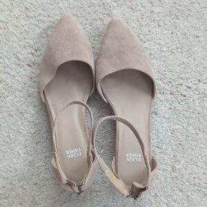 Eileen Fisher Women's Taupe Suede Flats